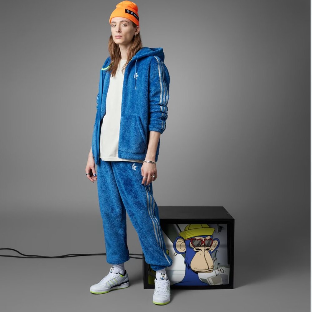 Adidas Blue Fur Tracksuit Set Hoodie and Pants by Indigo Herz (Mens size small)